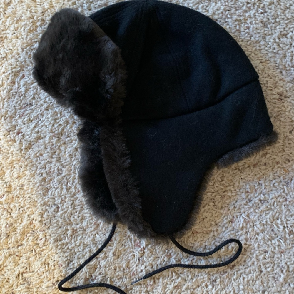 J. Crew Black Trapper Hat